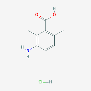 molecular formula C9H12ClNO2 B2708634 3-Amino-2,6-dimethylbenzoic acid;hydrochloride CAS No. 2470438-42-5