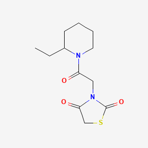 molecular formula C12H18N2O3S B2708636 3-[2-(2-Ethylpiperidino)-2-oxoethyl]-1,3-thiazolane-2,4-dione CAS No. 866153-12-0