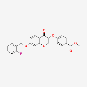 molecular formula C24H17FO6 B2708641 Methyl 4-[7-[(2-fluorophenyl)methoxy]-4-oxochromen-3-yl]oxybenzoate CAS No. 845802-50-8