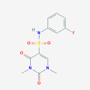 molecular formula C12H12FN3O4S B2708643 N-(3-氟苯基)-1,3-二甲基-2,4-二氧代-1,2,3,4-四氢嘧啶-5-磺酰胺 CAS No. 893359-45-0