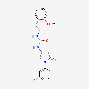 1-(1-(3-Fluorophenyl)-5-oxopyrrolidin-3-yl)-3-(2-methoxyphenethyl)urea