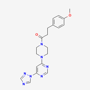 molecular formula C20H23N7O2 B2708649 1-(4-(6-(1H-1,2,4-triazol-1-yl)pyrimidin-4-yl)piperazin-1-yl)-3-(4-methoxyphenyl)propan-1-one CAS No. 1798515-99-7