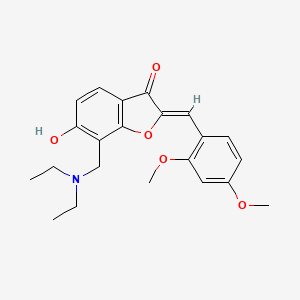 molecular formula C22H25NO5 B2708662 (Z)-7-((diethylamino)methyl)-2-(2,4-dimethoxybenzylidene)-6-hydroxybenzofuran-3(2H)-one CAS No. 869077-22-5