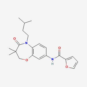 N-(5-isopentyl-3,3-dimethyl-4-oxo-2,3,4,5-tetrahydrobenzo[b][1,4]oxazepin-8-yl)furan-2-carboxamide