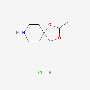 molecular formula C8H16ClNO2 B2708669 2-Methyl-1,3-dioxa-8-azaspiro[4.5]decane hydrochloride CAS No. 104925-07-7