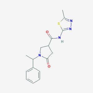 molecular formula C16H18N4O2S B270867 N-(5-methyl-1,3,4-thiadiazol-2-yl)-5-oxo-1-(1-phenylethyl)pyrrolidine-3-carboxamide 