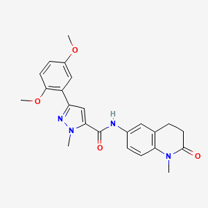 molecular formula C23H24N4O4 B2708678 3-(2,5-dimethoxyphenyl)-1-methyl-N-(1-methyl-2-oxo-1,2,3,4-tetrahydroquinolin-6-yl)-1H-pyrazole-5-carboxamide CAS No. 1396857-68-3