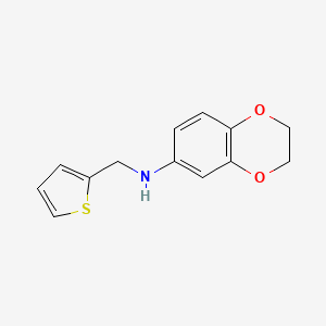 molecular formula C13H13NO2S B2708683 N-(thiophen-2-ylmethyl)-2,3-dihydro-1,4-benzodioxin-6-amine CAS No. 869950-48-1