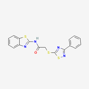 molecular formula C17H12N4OS3 B2708694 N-(1,3-benzothiazol-2-yl)-2-[(3-phenyl-1,2,4-thiadiazol-5-yl)sulfanyl]acetamide CAS No. 864916-86-9