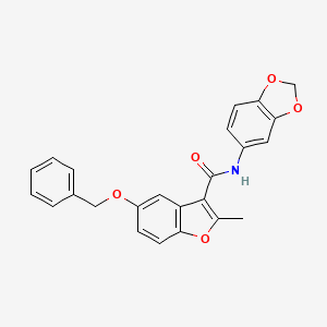 molecular formula C24H19NO5 B2708700 N-(1,3-benzodioxol-5-yl)-5-(benzyloxy)-2-methyl-1-benzofuran-3-carboxamide CAS No. 929428-79-5