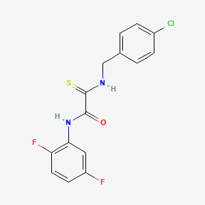 molecular formula C15H11ClF2N2OS B2708704 2-[(4-chlorobenzyl)amino]-N-(2,5-difluorophenyl)-2-thioxoacetamide CAS No. 882083-67-2