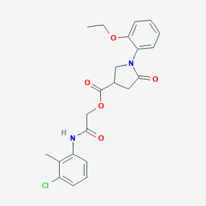 2-(3-Chloro-2-methylanilino)-2-oxoethyl 1-(2-ethoxyphenyl)-5-oxo-3-pyrrolidinecarboxylate