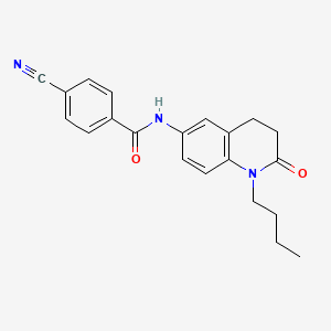 molecular formula C21H21N3O2 B2708710 N-(1-butyl-2-oxo-1,2,3,4-tetrahydroquinolin-6-yl)-4-cyanobenzamide CAS No. 946220-96-8