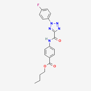 molecular formula C19H18FN5O3 B2708715 丁基-4-(2-(4-氟苯基)-2H-噻唑-5-基甲酰胺基)苯甲酸酯 CAS No. 1396713-55-5
