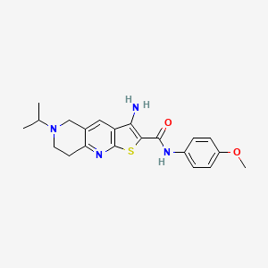 molecular formula C21H24N4O2S B2708724 3-amino-N-(4-methoxyphenyl)-6-(propan-2-yl)-5H,6H,7H,8H-thieno[2,3-b]1,6-naphthyridine-2-carboxamide CAS No. 728000-33-7