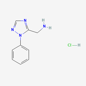 molecular formula C9H11ClN4 B2708727 (1-phenyl-1H-1,2,4-triazol-5-yl)methanamine hydrochloride CAS No. 1795307-16-2