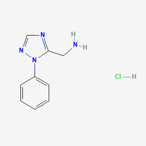 molecular formula C9H11ClN4 B2708727 (1-苯基-1H-1,2,4-三唑-5-基)甲胺盐酸盐 CAS No. 1795307-16-2