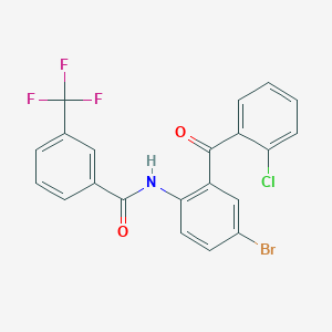 molecular formula C21H12BrClF3NO2 B2708731 N-[4-bromo-2-(2-chlorobenzoyl)phenyl]-3-(trifluoromethyl)benzamide CAS No. 330190-00-6