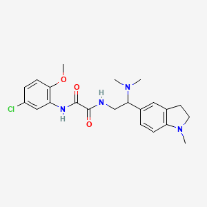 molecular formula C22H27ClN4O3 B2708733 N1-(5-chloro-2-methoxyphenyl)-N2-(2-(dimethylamino)-2-(1-methylindolin-5-yl)ethyl)oxalamide CAS No. 922013-79-4
