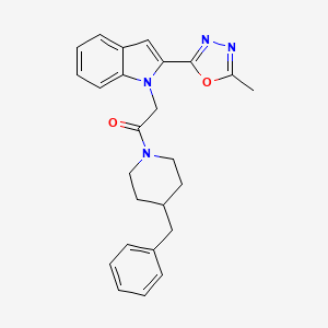 1-(4-benzylpiperidin-1-yl)-2-[2-(5-methyl-1,3,4-oxadiazol-2-yl)-1H-indol-1-yl]ethan-1-one