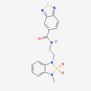 molecular formula C16H15N5O3S2 B2708737 N-(2-(3-methyl-2,2-dioxidobenzo[c][1,2,5]thiadiazol-1(3H)-yl)ethyl)benzo[c][1,2,5]thiadiazole-5-carboxamide CAS No. 2034488-76-9