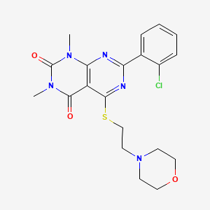 7-(2-chlorophenyl)-1,3-dimethyl-5-((2-morpholinoethyl)thio)pyrimido[4,5-d]pyrimidine-2,4(1H,3H)-dione