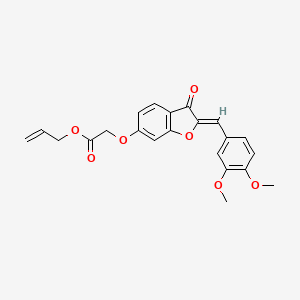 molecular formula C22H20O7 B2708750 (Z)-allyl 2-((2-(3,4-dimethoxybenzylidene)-3-oxo-2,3-dihydrobenzofuran-6-yl)oxy)acetate CAS No. 858763-13-0