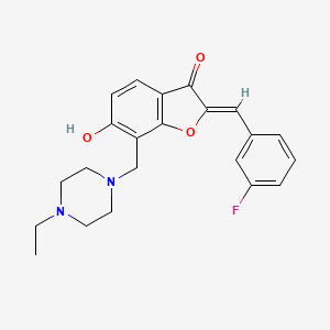 molecular formula C22H23FN2O3 B2708754 (Z)-7-((4-ethylpiperazin-1-yl)methyl)-2-(3-fluorobenzylidene)-6-hydroxybenzofuran-3(2H)-one CAS No. 899413-75-3