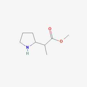 molecular formula C8H15NO2 B2708759 Methyl 2-(pyrrolidin-2-yl)propanoate CAS No. 1487744-67-1