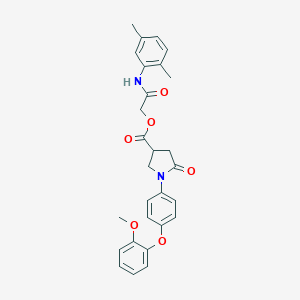 molecular formula C28H28N2O6 B270876 2-(2,5-Dimethylanilino)-2-oxoethyl 1-[4-(2-methoxyphenoxy)phenyl]-5-oxo-3-pyrrolidinecarboxylate 