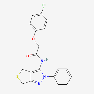 molecular formula C19H16ClN3O2S B2708765 2-(4-chlorophenoxy)-N-(2-phenyl-4,6-dihydro-2H-thieno[3,4-c]pyrazol-3-yl)acetamide CAS No. 392256-20-1