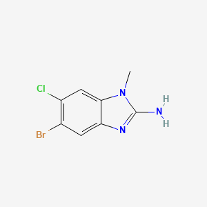 molecular formula C8H7BrClN3 B2708768 5-Bromo-6-chloro-1-methylbenzimidazol-2-amine CAS No. 2361825-36-5