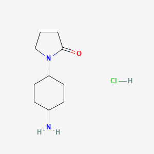 molecular formula C10H19ClN2O B2708773 1-(4-Aminocyclohexyl)pyrrolidin-2-one;hydrochloride CAS No. 2225136-32-1