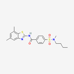 4-[butyl(methyl)sulfamoyl]-N-(5,7-dimethyl-1,3-benzothiazol-2-yl)benzamide