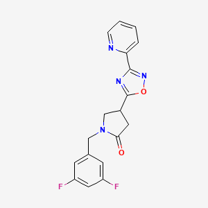 molecular formula C18H14F2N4O2 B2708781 1-(3,5-二氟苄基)-4-(3-(吡啶-2-基)-1,2,4-噁二唑-5-基)吡咯烷-2-酮 CAS No. 1171443-19-8
