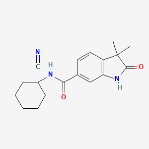 molecular formula C18H21N3O2 B2708785 N-(1-Cyanocyclohexyl)-3,3-dimethyl-2-oxo-1H-indole-6-carboxamide CAS No. 2126538-00-7