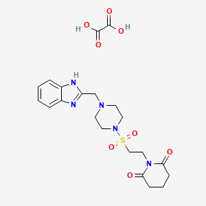 molecular formula C21H27N5O8S B2708786 1-(2-((4-((1H-苯并[d]咪唑-2-基)甲基)哌嗪-1-基)磺酰)乙基)哌啶-2,6-二酮草酸盐 CAS No. 1351617-59-8