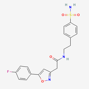 molecular formula C19H18FN3O4S B2708795 2-(5-(4-fluorophenyl)isoxazol-3-yl)-N-(4-sulfamoylphenethyl)acetamide CAS No. 953137-65-0
