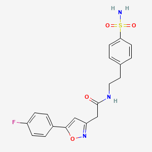 2-[5-(4-fluorophenyl)-1,2-oxazol-3-yl]-N-[2-(4-sulfamoylphenyl)ethyl]acetamide