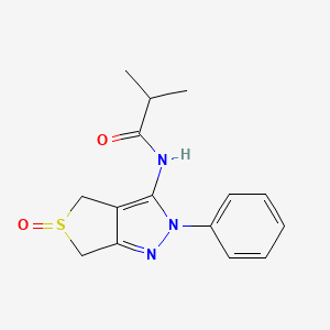 2-methyl-N-(5-oxo-2-phenyl-4,6-dihydrothieno[3,4-c]pyrazol-3-yl)propanamide