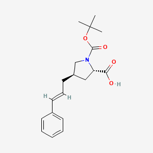 molecular formula C19H25NO4 B2708826 (2S,4R)-1-[(2-甲基丙烷-2-基)氧羰基]-4-[(E)-3-苯基丙-2-烯基]吡咯烷-2-羧酸 CAS No. 959584-07-7