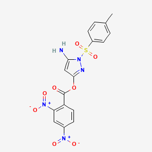 molecular formula C17H13N5O8S B2708834 5-amino-1-tosyl-1H-pyrazol-3-yl 2,4-dinitrobenzoate CAS No. 442678-92-4
