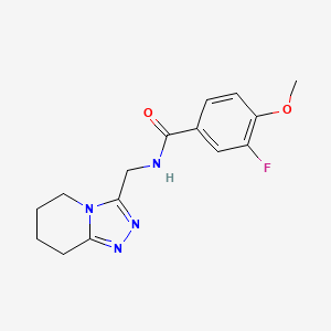 molecular formula C15H17FN4O2 B2708835 3-fluoro-4-methoxy-N-(5,6,7,8-tetrahydro[1,2,4]triazolo[4,3-a]pyridin-3-ylmethyl)benzamide CAS No. 1359328-60-1