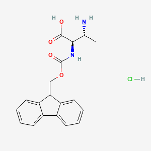molecular formula C19H21ClN2O4 B2708840 (2R,3R)-3-Amino-2-(9H-fluoren-9-ylmethoxycarbonylamino)butanoic acid;hydrochloride CAS No. 2460740-28-5