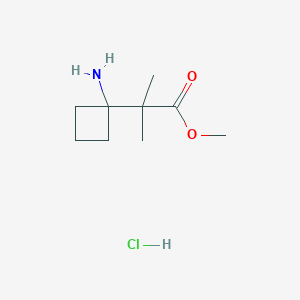 molecular formula C9H18ClNO2 B2708846 Methyl 2-(1-aminocyclobutyl)-2-methylpropanoate;hydrochloride CAS No. 2418671-54-0