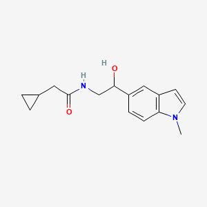 molecular formula C16H20N2O2 B2708848 2-cyclopropyl-N-(2-hydroxy-2-(1-methyl-1H-indol-5-yl)ethyl)acetamide CAS No. 2034256-15-8