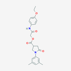 molecular formula C23H26N2O5 B270885 2-(4-Ethoxyanilino)-2-oxoethyl 1-(3,5-dimethylphenyl)-5-oxo-3-pyrrolidinecarboxylate 
