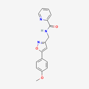 molecular formula C17H15N3O3 B2708850 N-((5-(4-methoxyphenyl)isoxazol-3-yl)methyl)picolinamide CAS No. 1208739-85-8