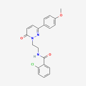 molecular formula C20H18ClN3O3 B2708854 2-chloro-N-(2-(3-(4-methoxyphenyl)-6-oxopyridazin-1(6H)-yl)ethyl)benzamide CAS No. 921825-95-8