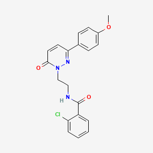 molecular formula C20H18ClN3O3 B2708854 2-氯-N-(2-(3-(4-甲氧基苯基)-6-氧代吡啶-1(6H)-基)乙基)苯甲酰胺 CAS No. 921825-95-8